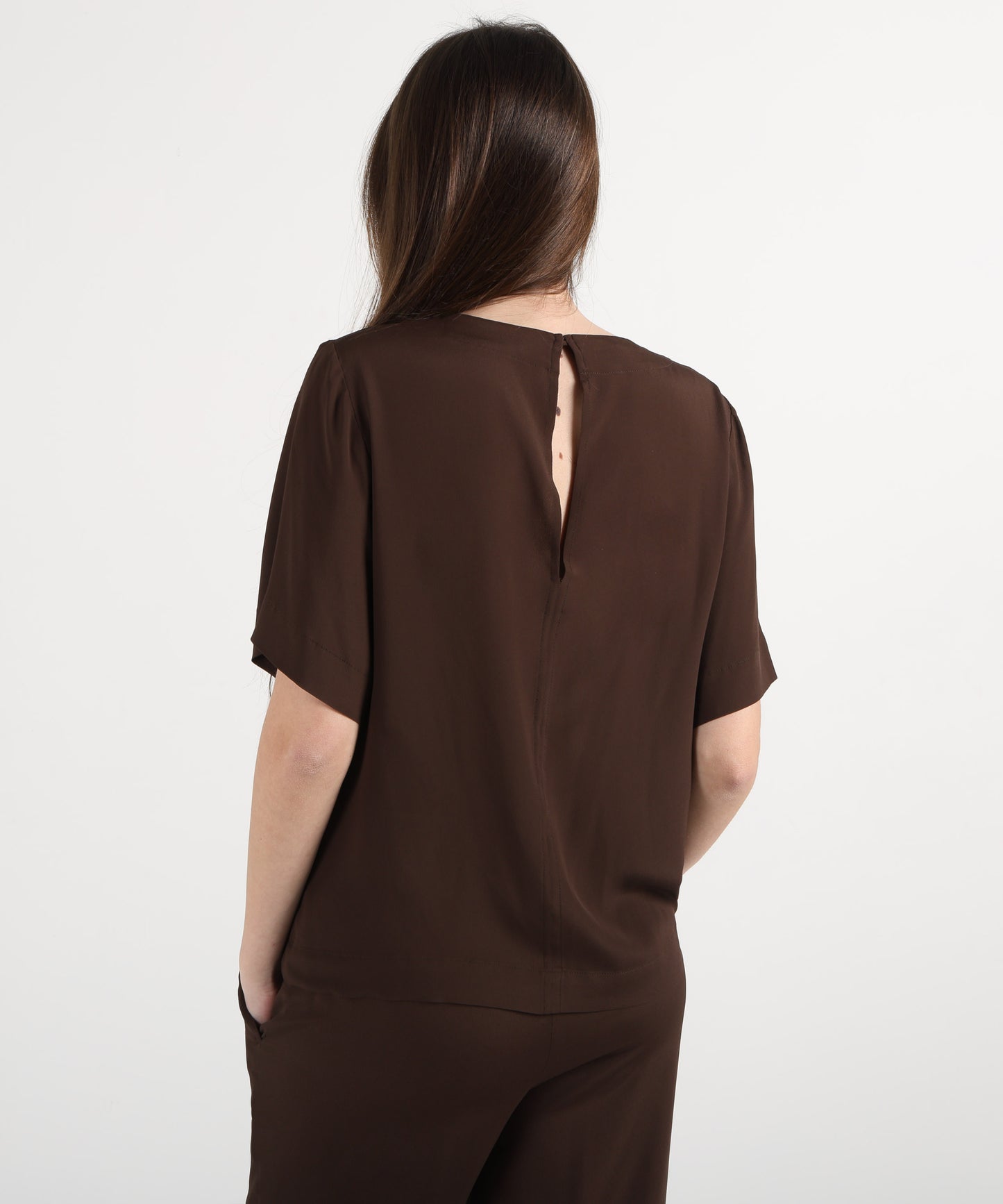 SEVENTY Silk-Blend Crepe Half-Sleeve Tunic