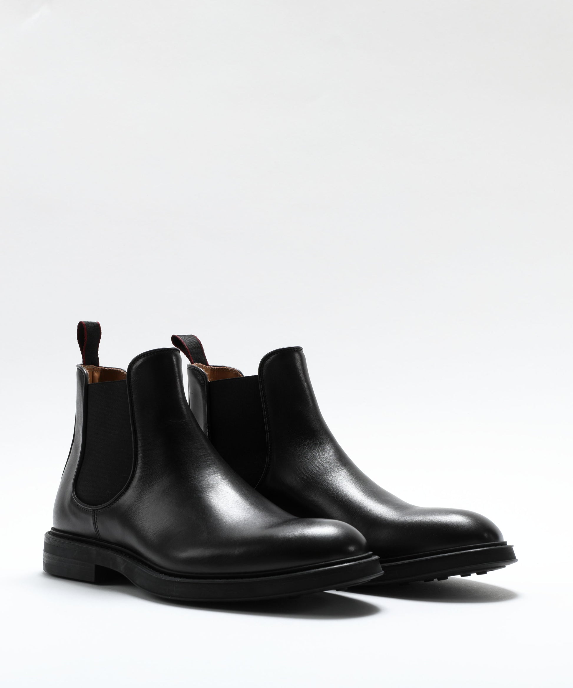 Shoes CORVARI Leather Chelsea Boots with Ombre Effect and Rubber Sole Nero | CORVARI