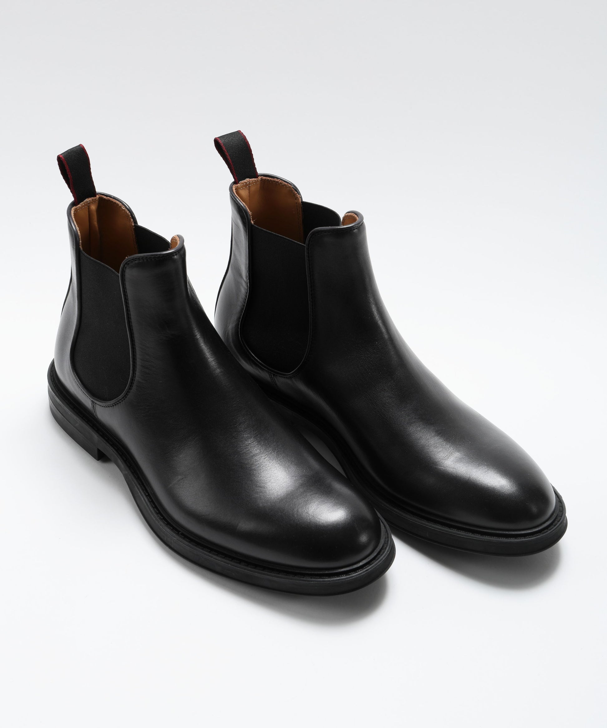 Shoes CORVARI Leather Chelsea Boots with Ombre Effect and Rubber Sole Nero | CORVARI