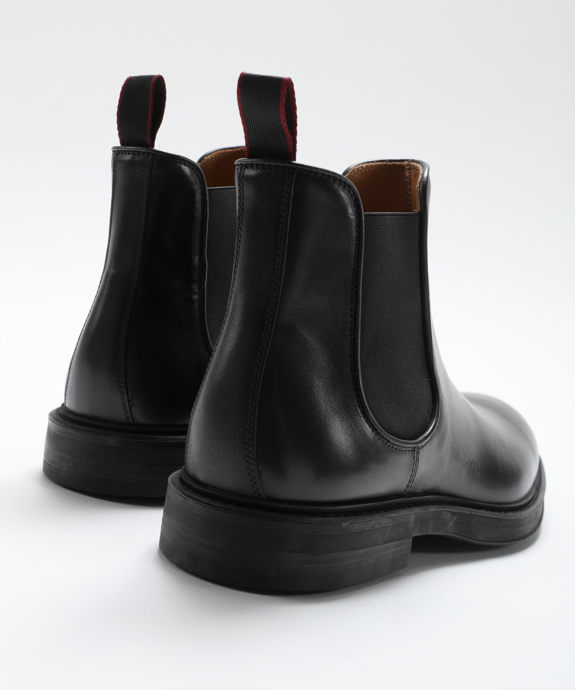 Shoes CORVARI Leather Chelsea Boots with Ombre Effect and Rubber Sole Nero | CORVARI