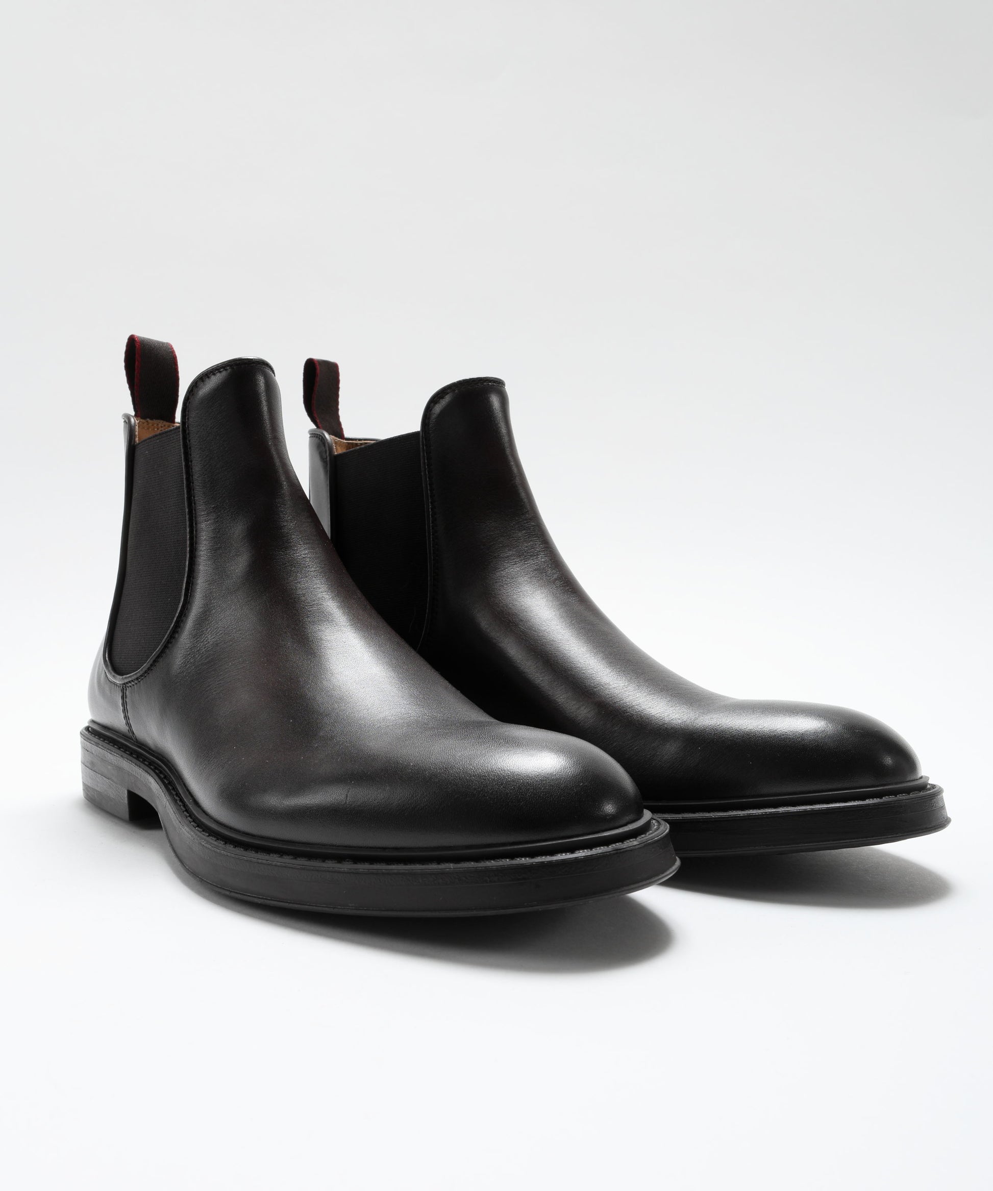 Shoes CORVARI Leather Chelsea Boots with Ombre Effect and Rubber Sole Marrone | CORVARI