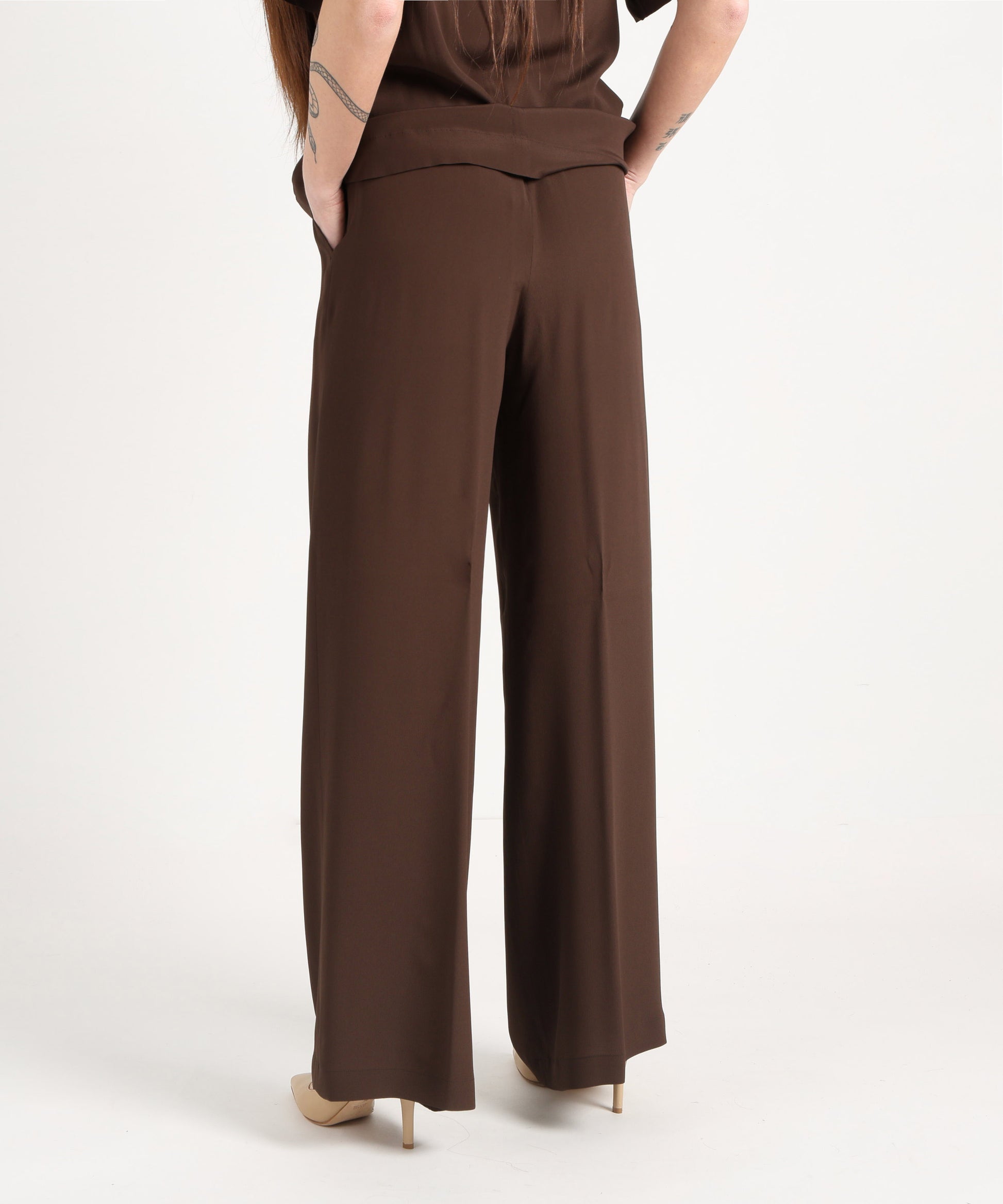 Pantaloni SEVENTY Pantapalazzo Marrone freddo | SEVENTY