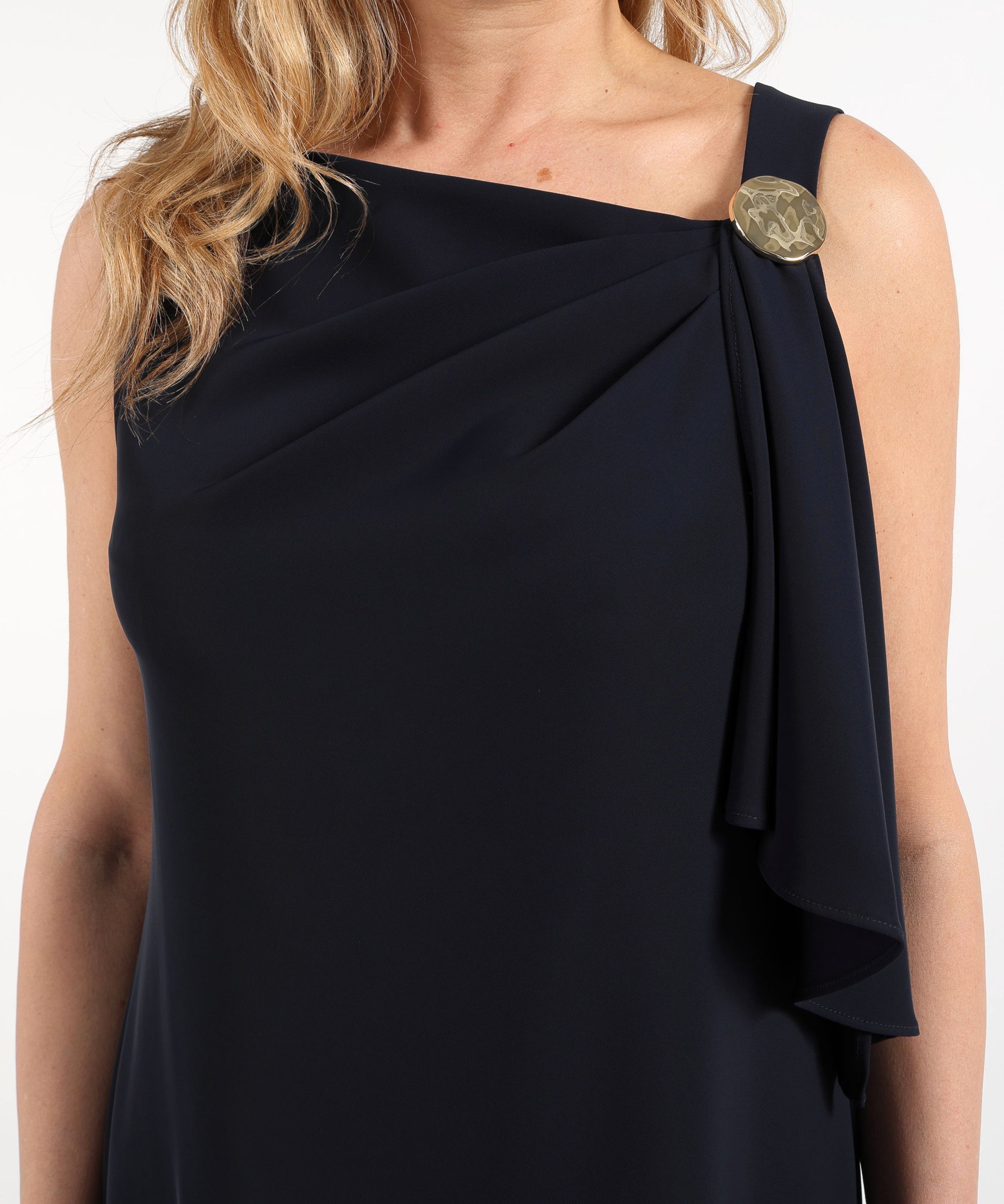 Abiti RIBKOFF Abito a tubino in tessuto twill con scollo asimmetrico Blu notte | RIBKOFF