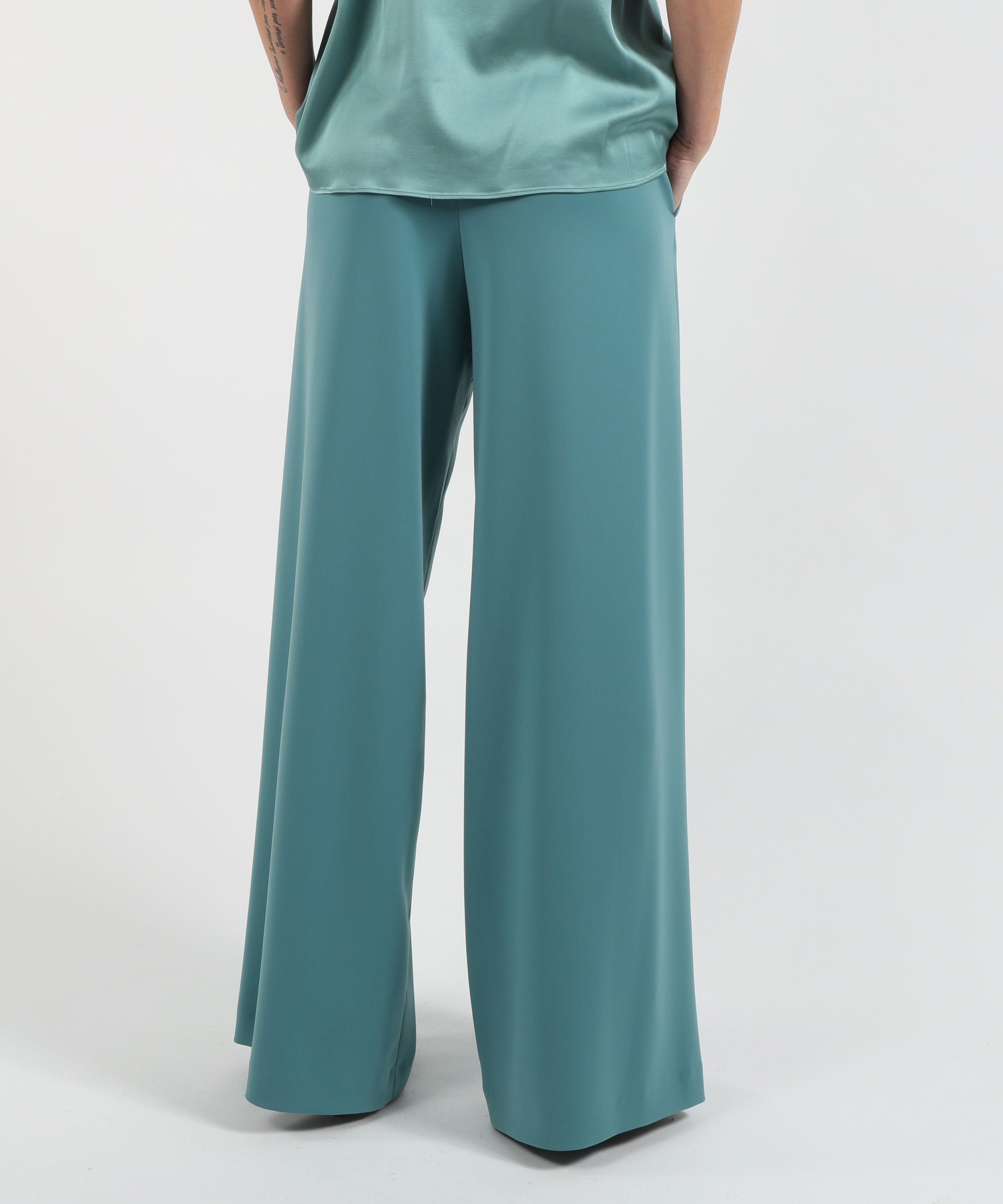 Pantaloni ELENA MIRO' Pantaloni palazzo in cady Verde acqua | ELENA MIRO'