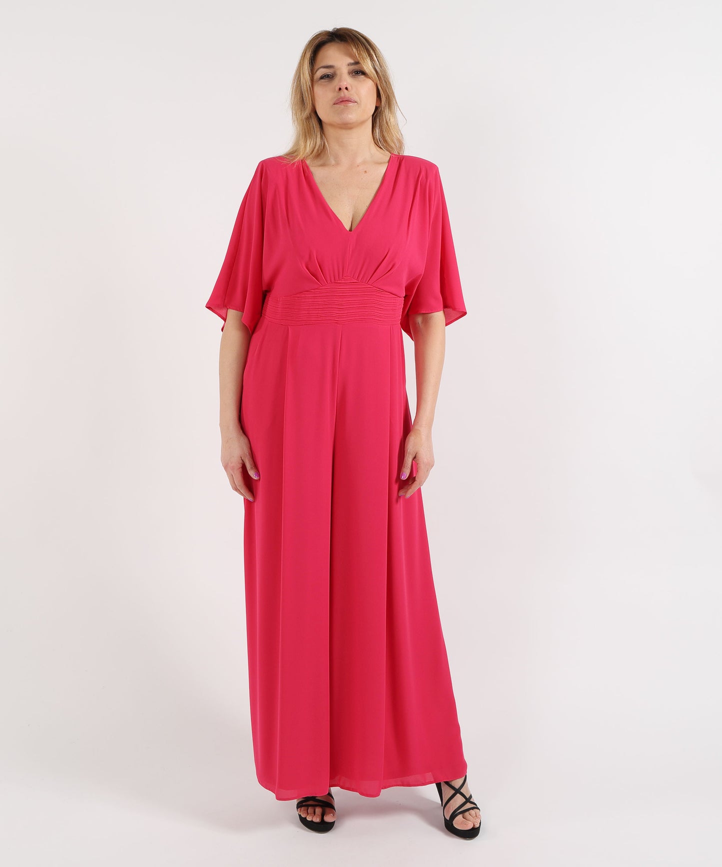 SONIA PENA Jumpsuit with Wide-Leg Pleated Trousers