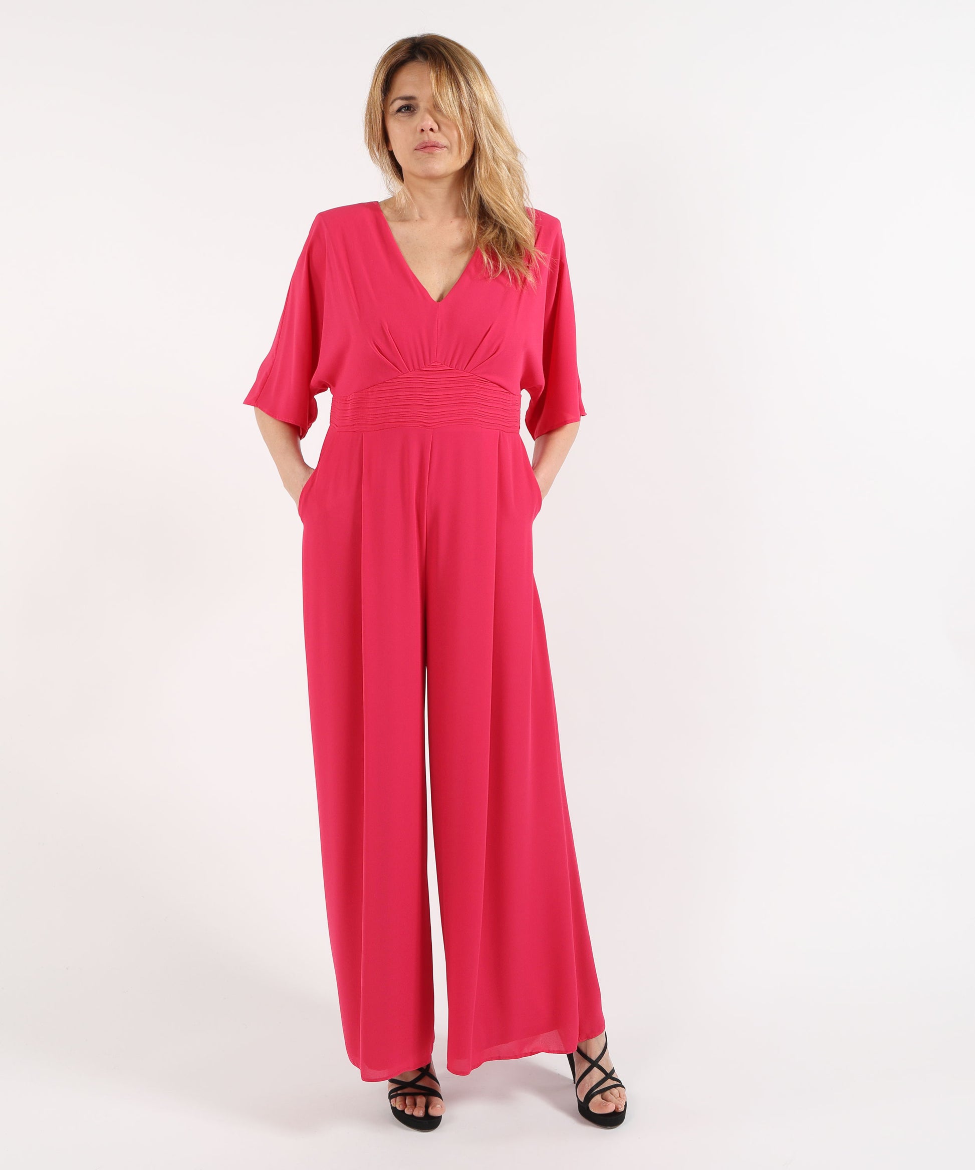 Jumpsuits SONIA PENA Jumpsuit with Wide-Leg Pleated Trousers Fuxia | SONIA PENA
