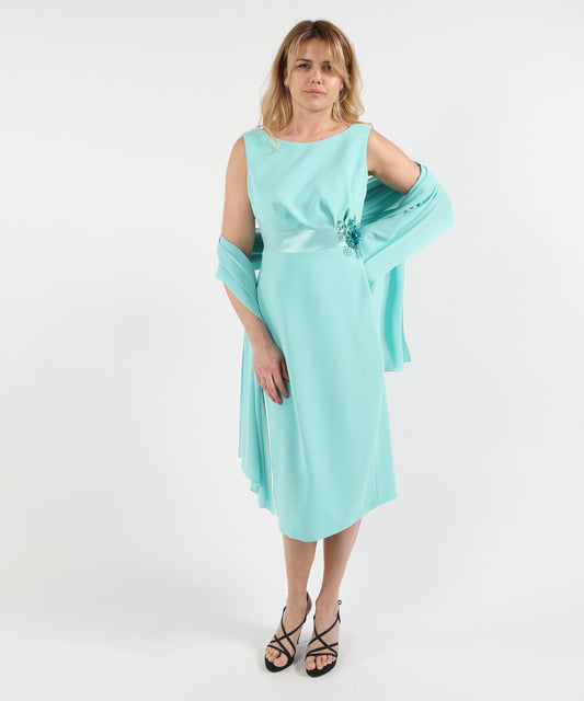 Abiti ANTONIO D'ERRICO Abito Sotto al Ginocchio con Ricamo Floreale Pietramarina | ANTONIO D'ERRICO