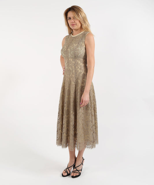 Abiti CLIPS Abito alla Caviglia con Effetto Plissé Ecru | CLIPS