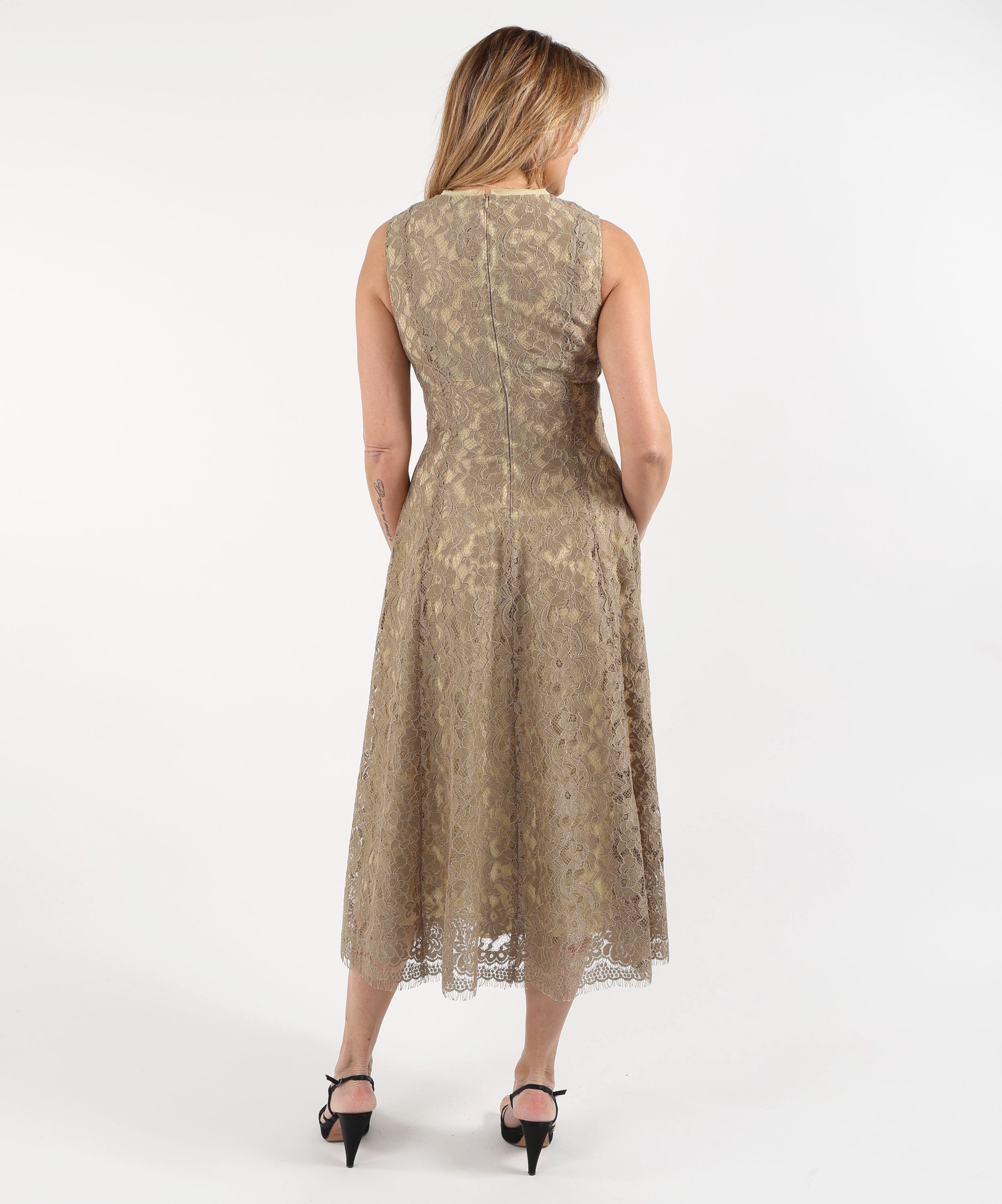 Abiti CLIPS Abito alla Caviglia con Effetto Plissé Ecru | CLIPS