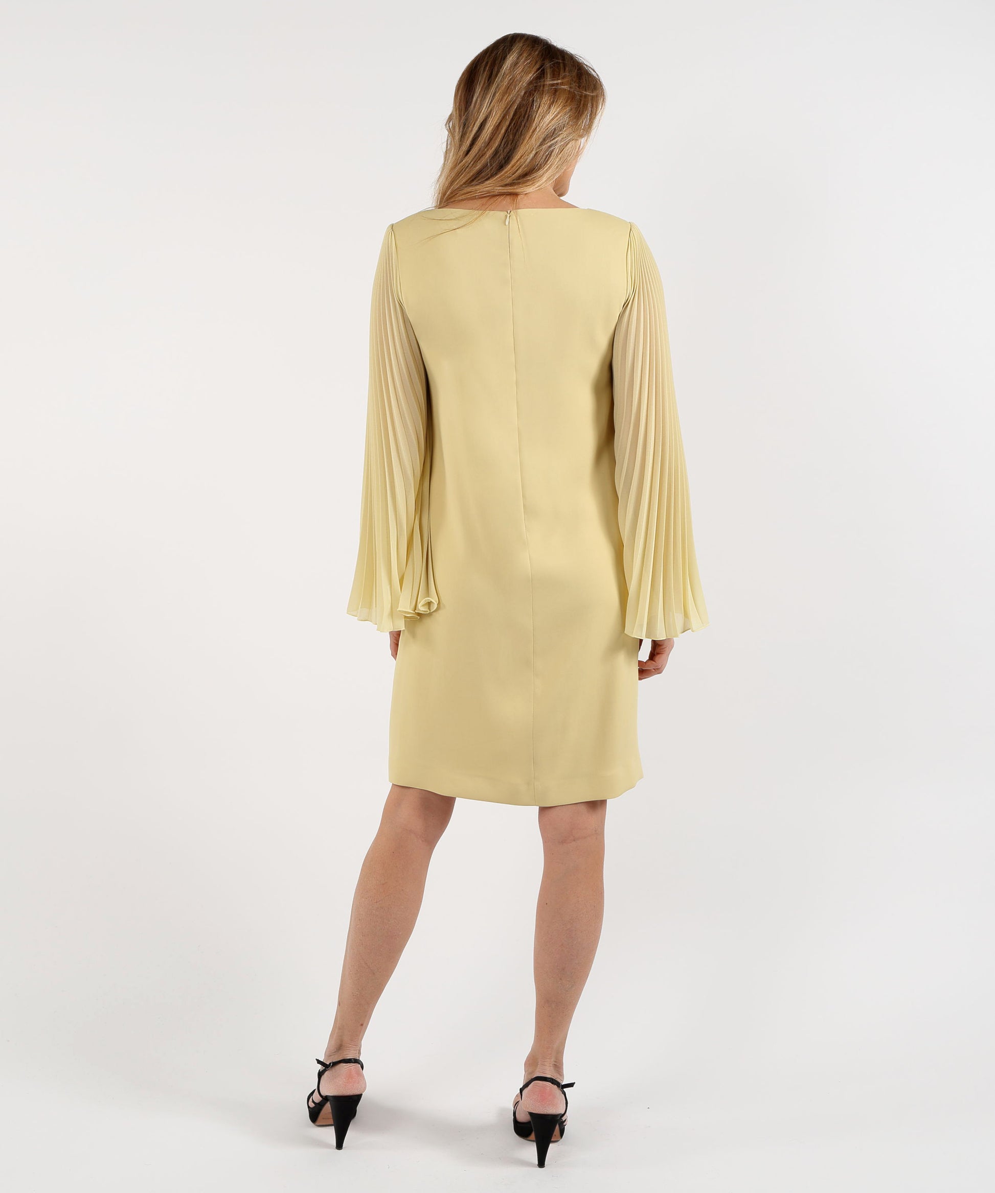 Abiti CLIPS Abito Sotto al Ginocchio con Manica Plissettata Giallo | CLIPS