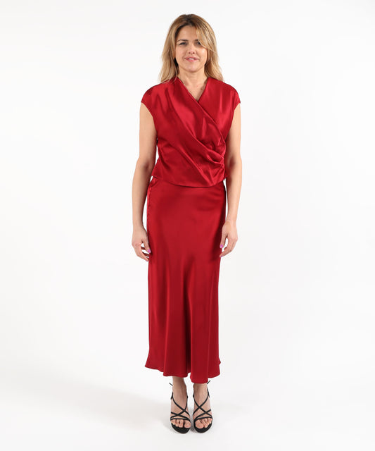 Completi CLIPS Completo Top e Gonna Lunga Rosso | CLIPS