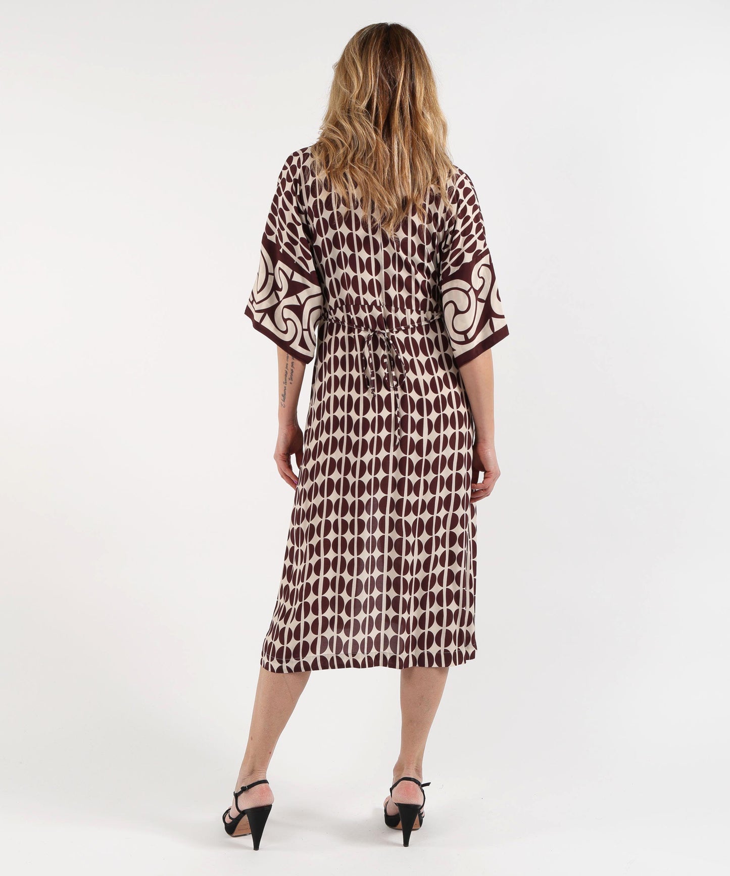 TO.ABI Abito Sotto al Ginocchio con Fantasia Geometrica