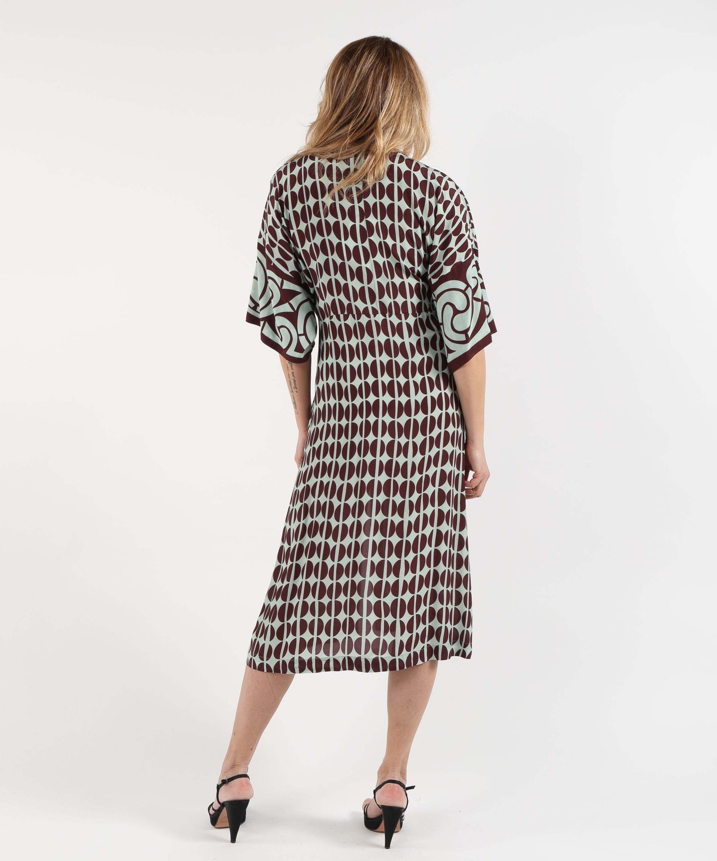 TO.ABI Abito Sotto al Ginocchio con Fantasia Geometrica