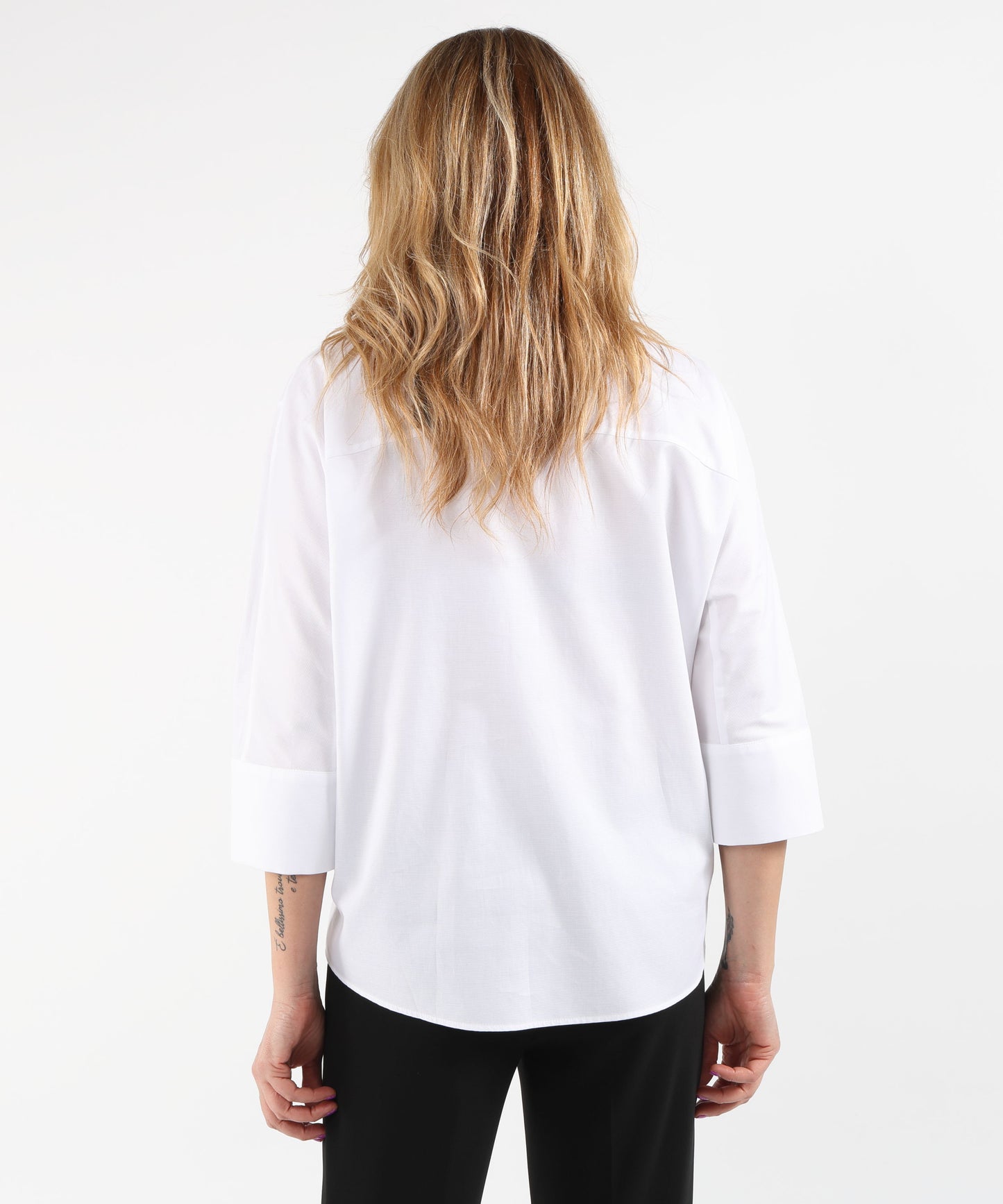 ELENA MIRO' Poplin Three-Quarter Sleeve Shirt