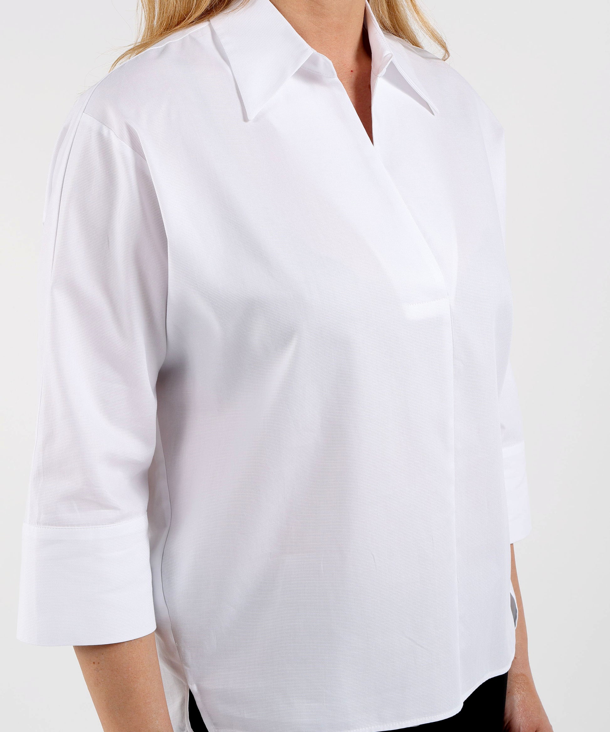 Shirts ELENA MIRO' Poplin Three-Quarter Sleeve Shirt Bianco | ELENA MIRO'