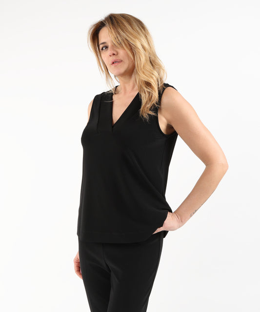 Top RIBKOFF Top senza maniche in maglia effetto seta Nero | RIBKOFF
