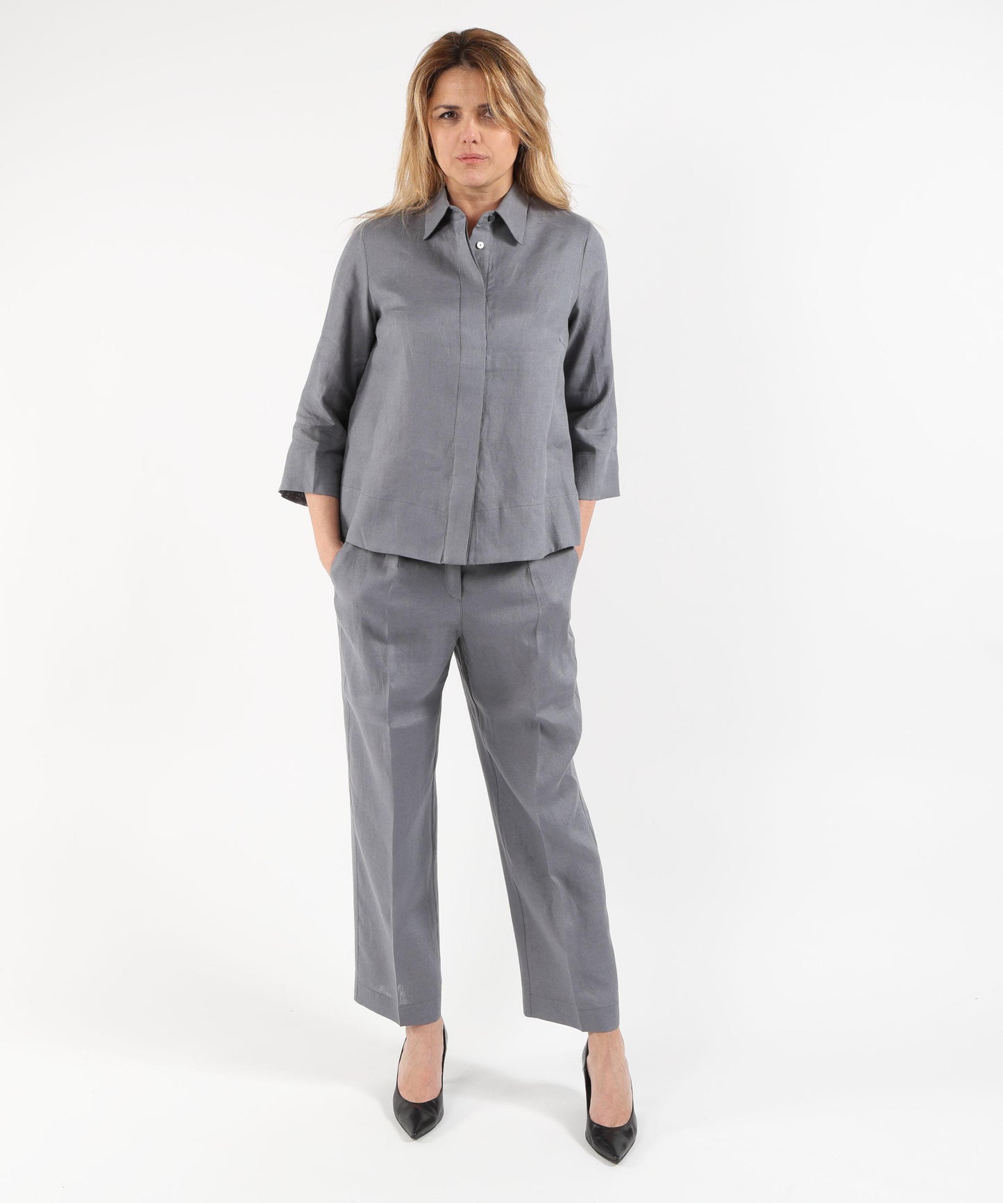 ELENA MIRO' Boxy Linen Shirt