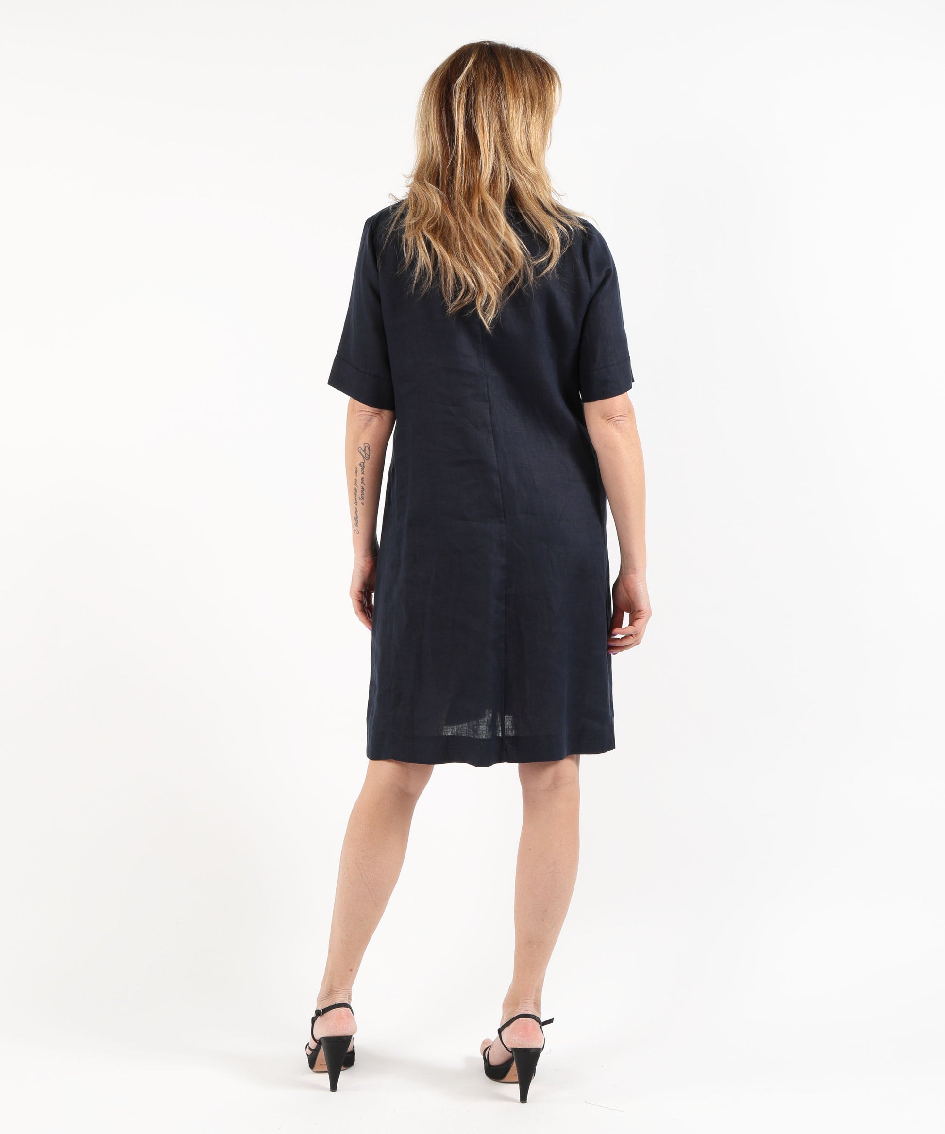 Dresses &amp; Suits ELENA MIRO' Short-Sleeve Linen Shirt Dress Blu | ELENA MIRO'