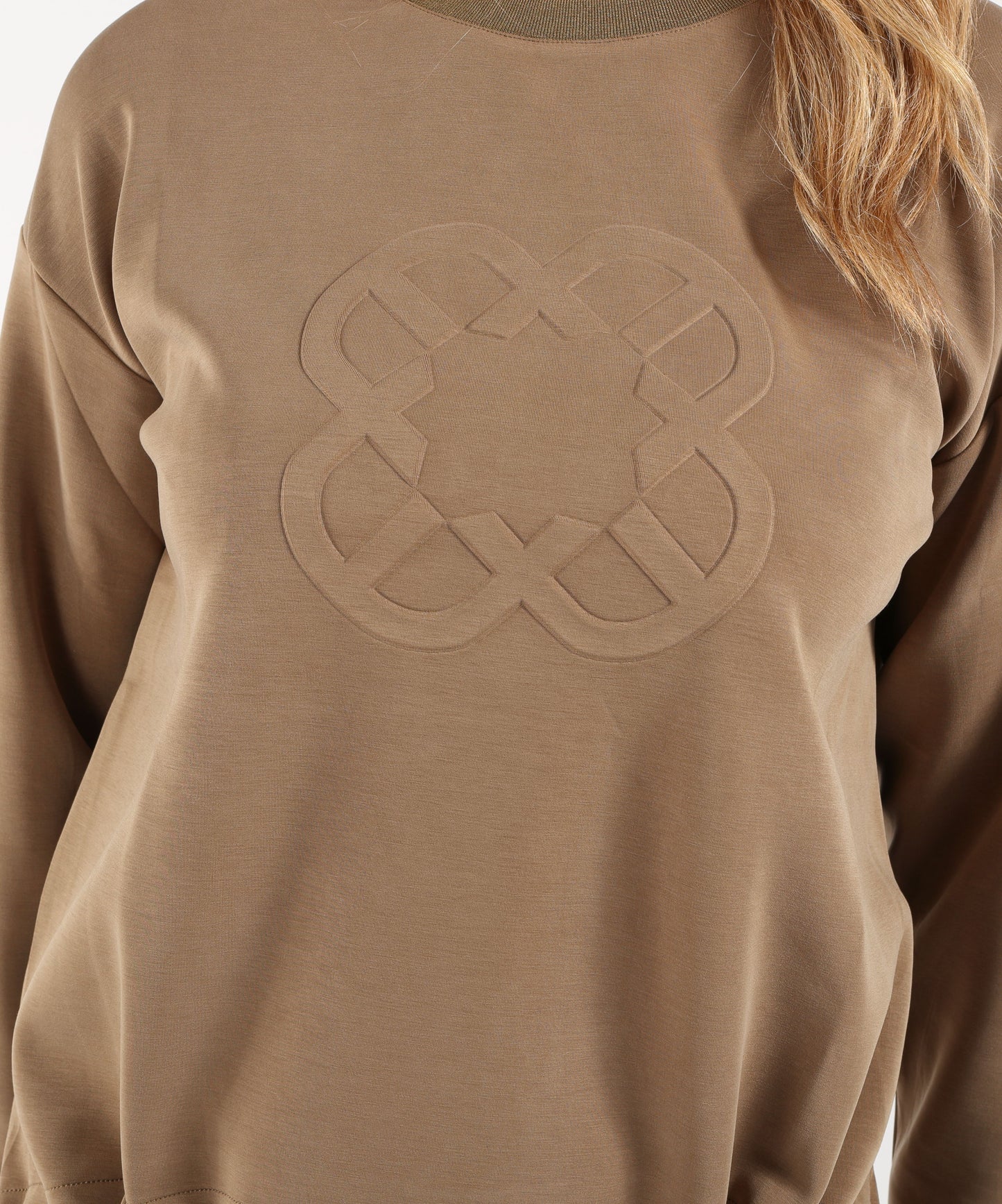 ELENA MIRO' Felpa in scuba con logo Monogram