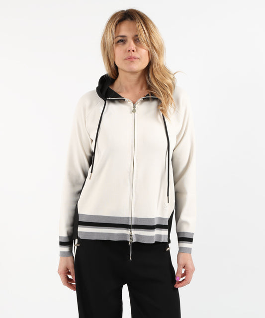 Sweatshirts ELENA MIRO' Viscose-Blend Hooded Zip Cardigan Multicolor | ELENA MIRO'