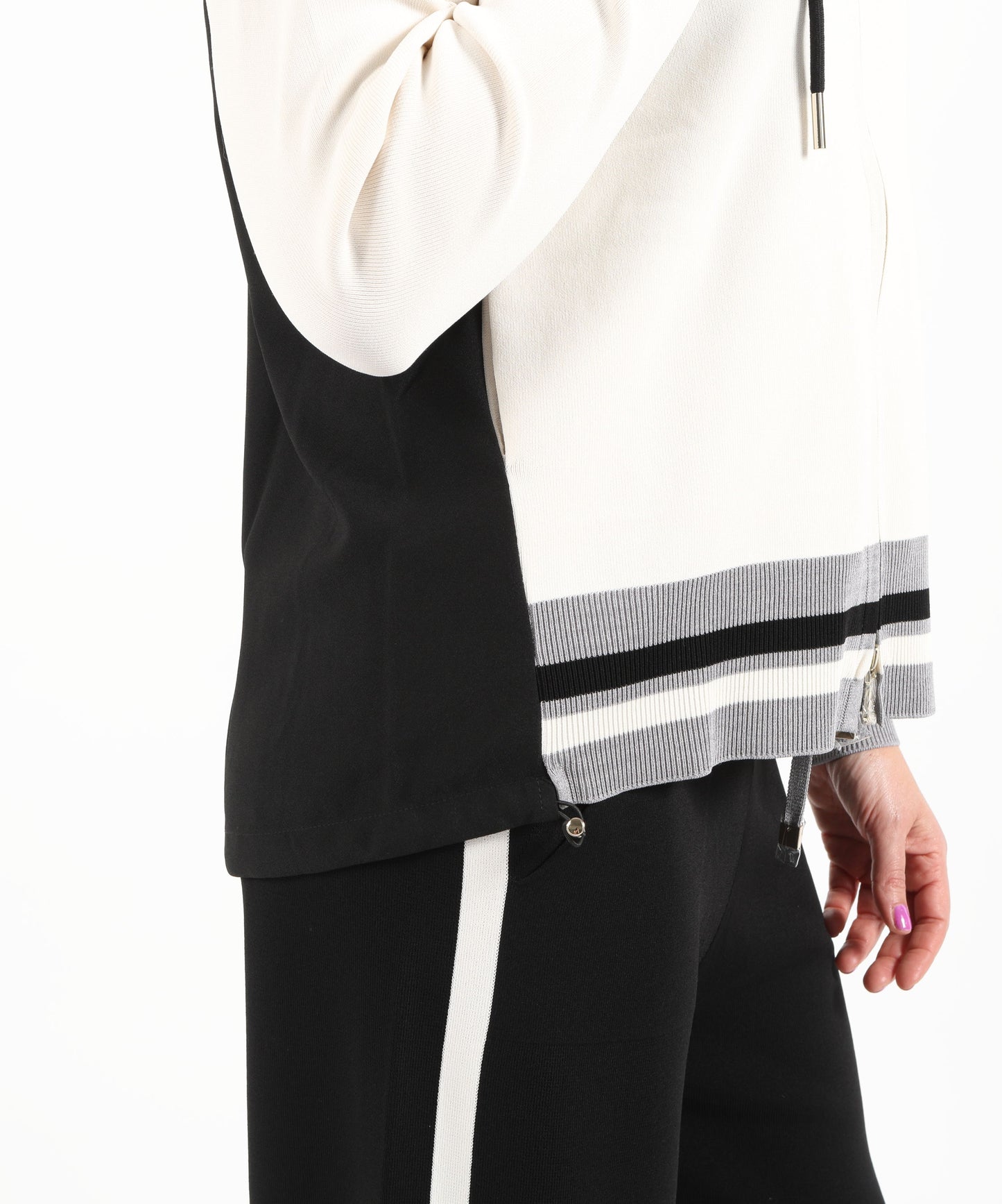 ELENA MIRO' Cardigan misto viscosa con cappuccio e zip
