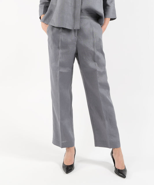 Pantaloni ELENA MIRO' Pantaloni in lino Grigio | ELENA MIRO'