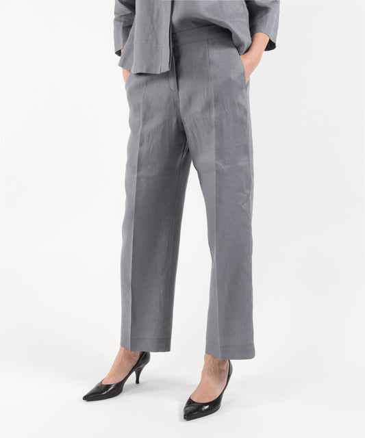 Pantaloni ELENA MIRO' Pantaloni in lino Grigio | ELENA MIRO'