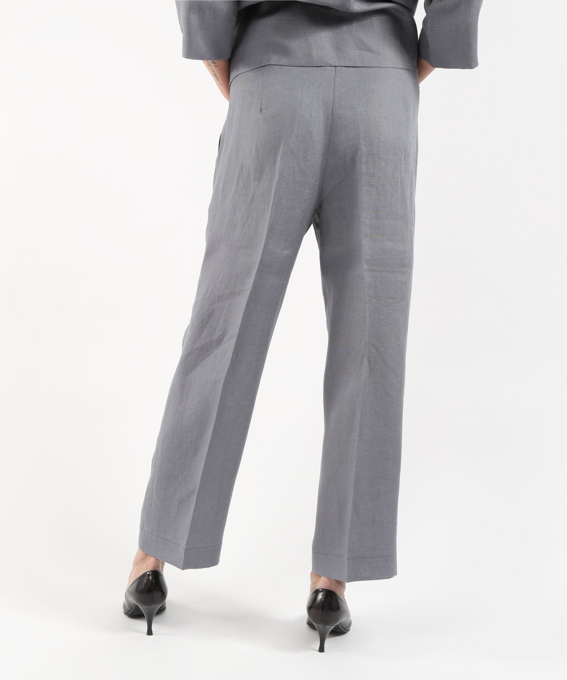 Trousers ELENA MIRO' Linen Pants Grigio | ELENA MIRO'