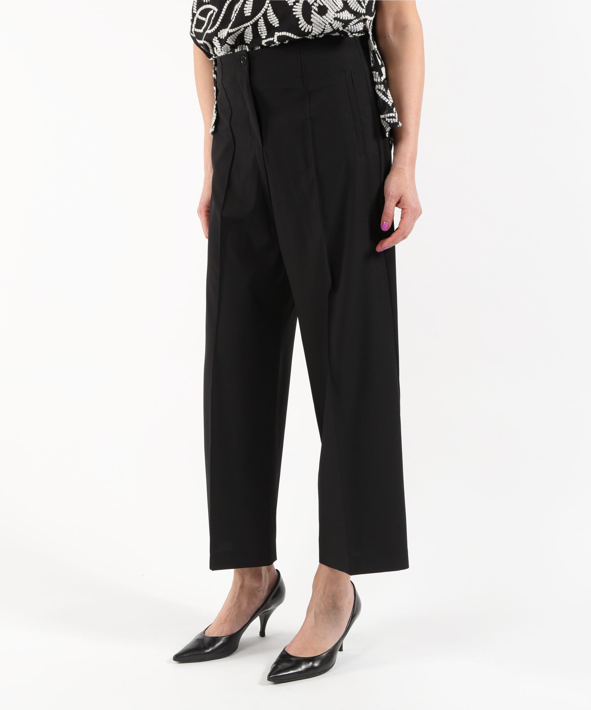 Trousers ELENA MIRO' Palazzo Pants Nero | ELENA MIRO'