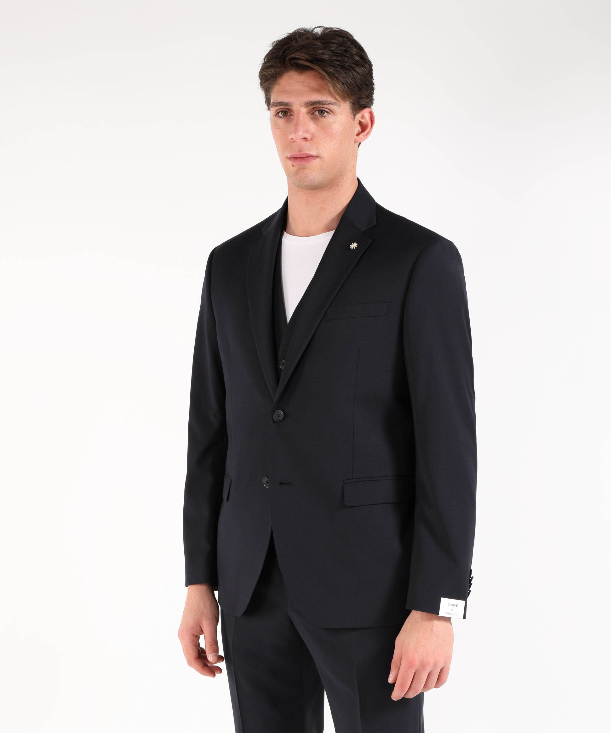 Dresses &amp; Suits MANUEL RITZ Drop 8 Suit with Waistcoat and Matching Trousers Blu | MANUEL RITZ