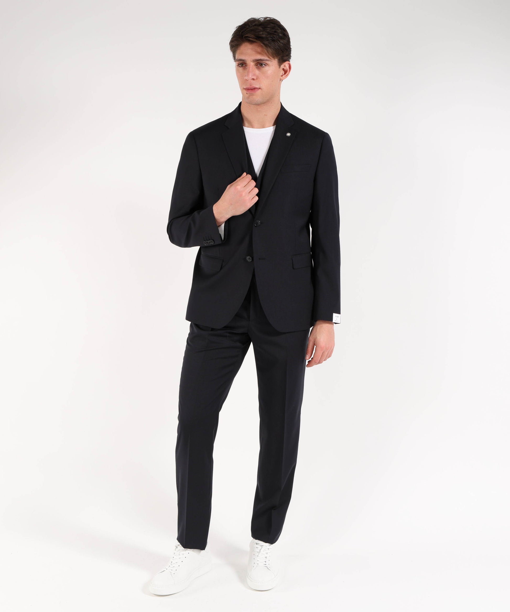 Dresses &amp; Suits MANUEL RITZ Drop 8 Suit with Waistcoat and Matching Trousers Blu | MANUEL RITZ