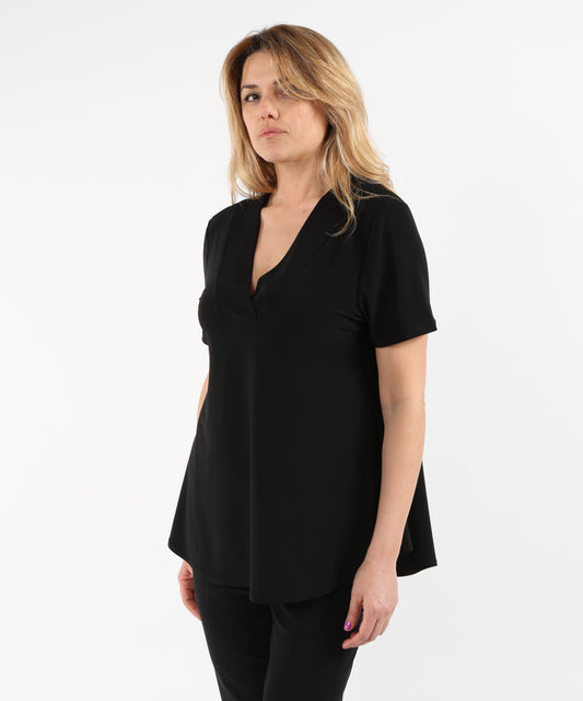 Maglie RIBKOFF Top svasato in maglia effetto seta Nero | RIBKOFF