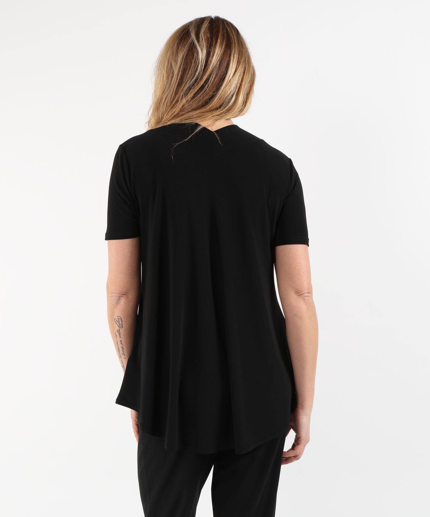 RIBKOFF Silk-Effect Knit Flared Top
