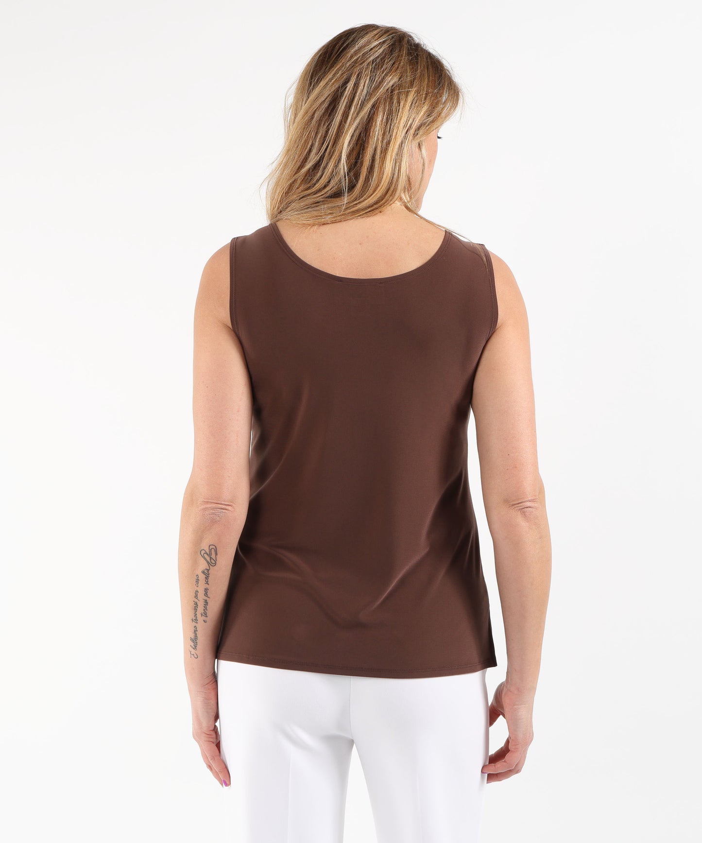 RIBKOFF Silk-Effect Knit Round-Neck Tank Top