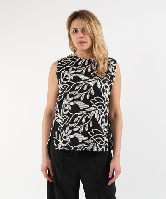 Top ELENA MIRO' Top ricamato Nero/avorio | ELENA MIRO'