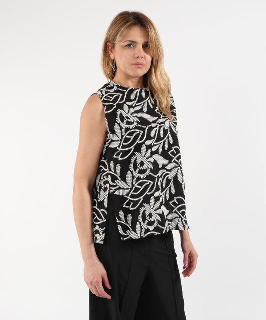 Top ELENA MIRO' Top ricamato Nero/avorio | ELENA MIRO'
