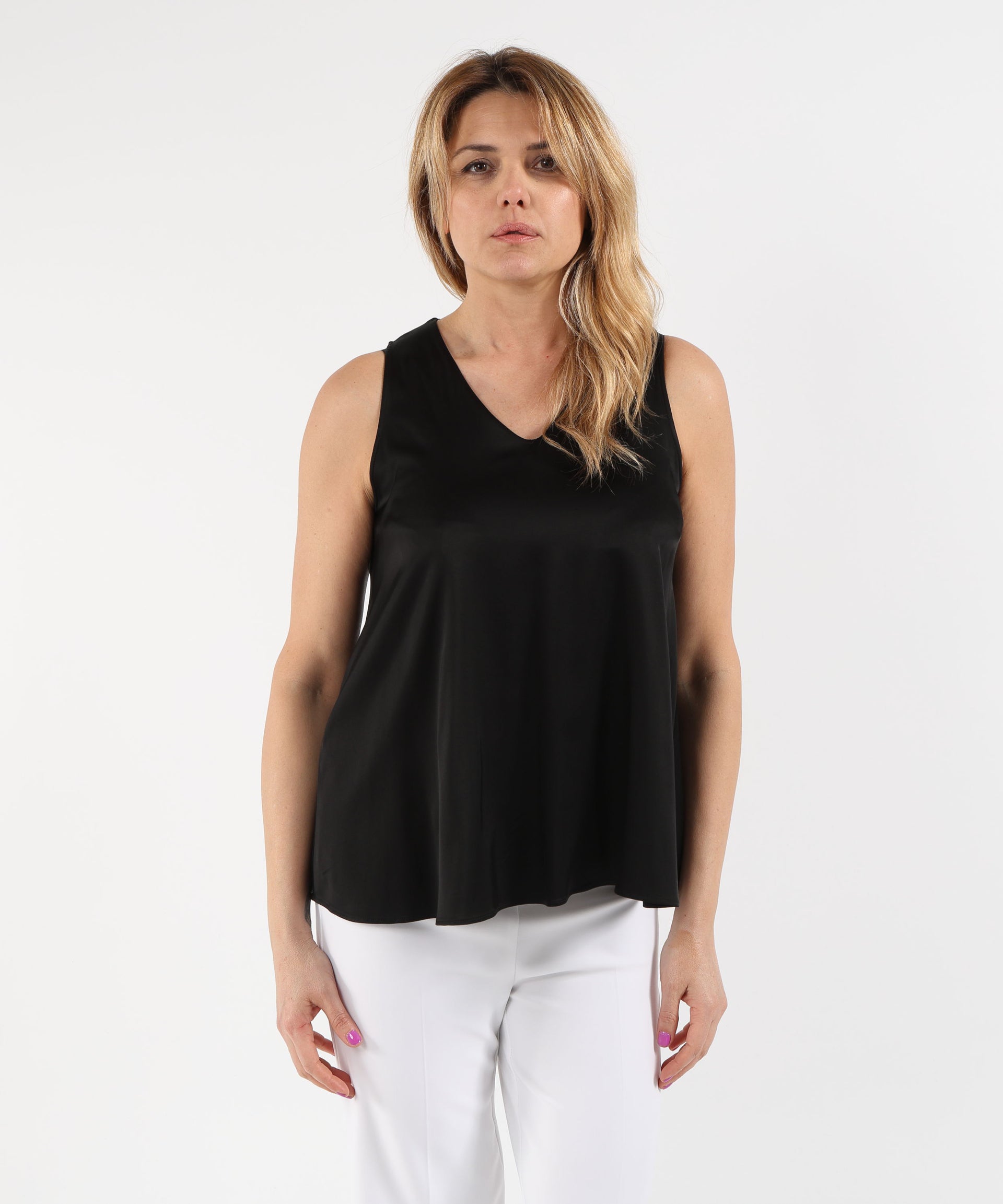 ELENA MIRO' Top in raso di viscosa