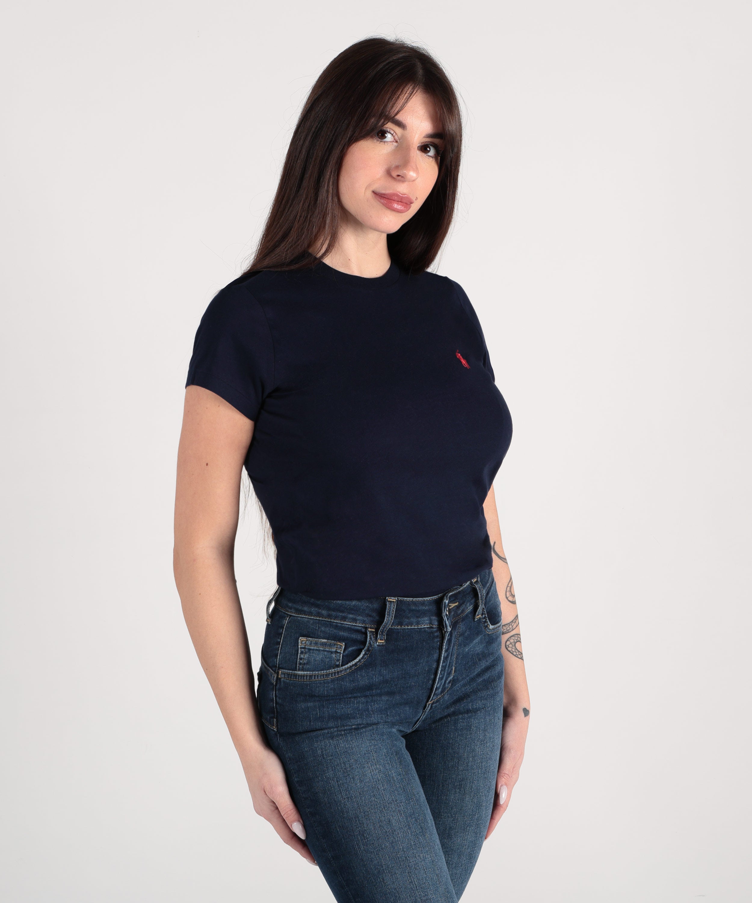 T-shirt POLO RALPH LAUREN T-shirt in cotone con logo Navy | POLO RALPH LAUREN