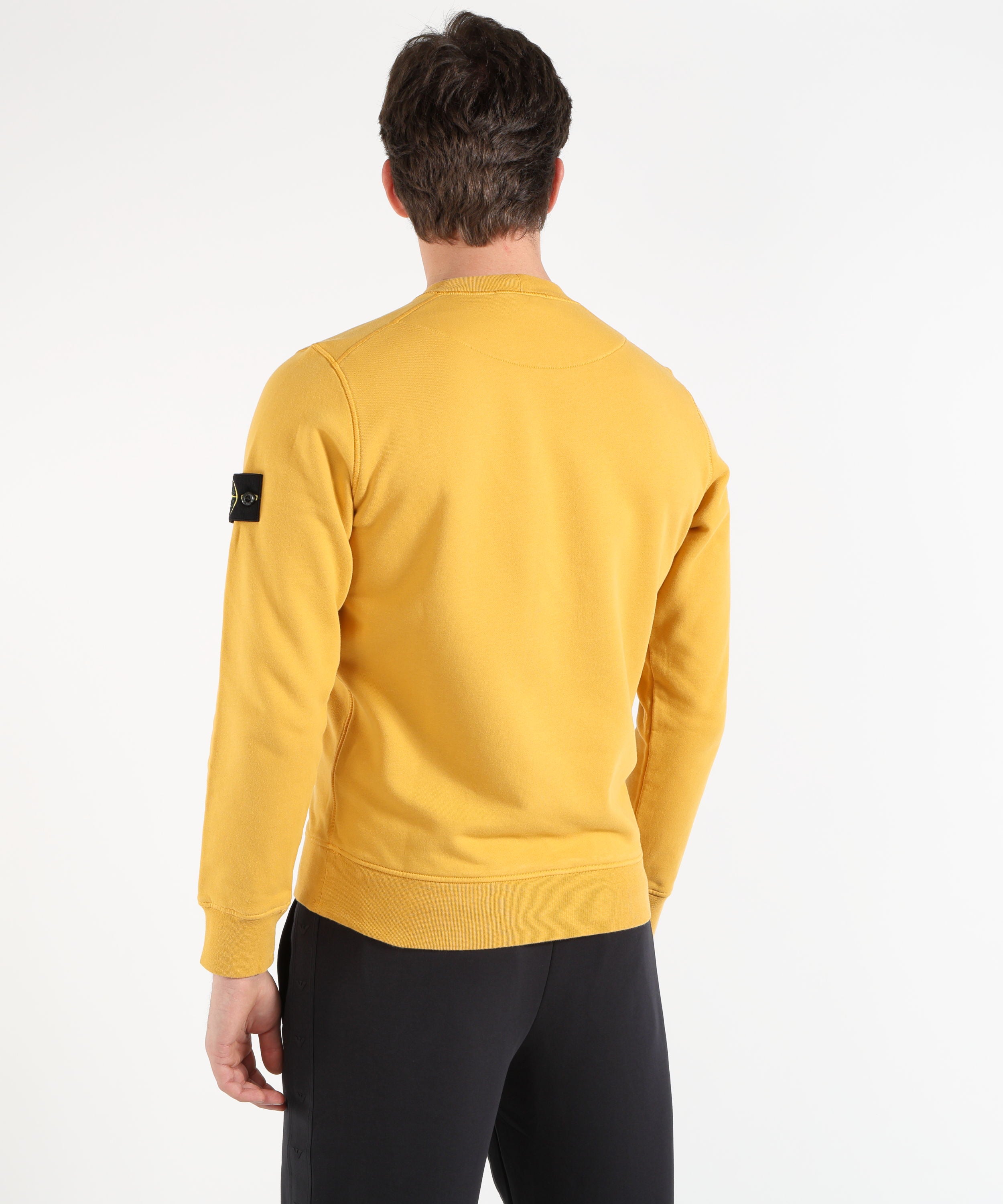 Felpe STONE ISLAND Felpa girocollo regular fit con polsini elasticizzati Mostarda | STONE ISLAND