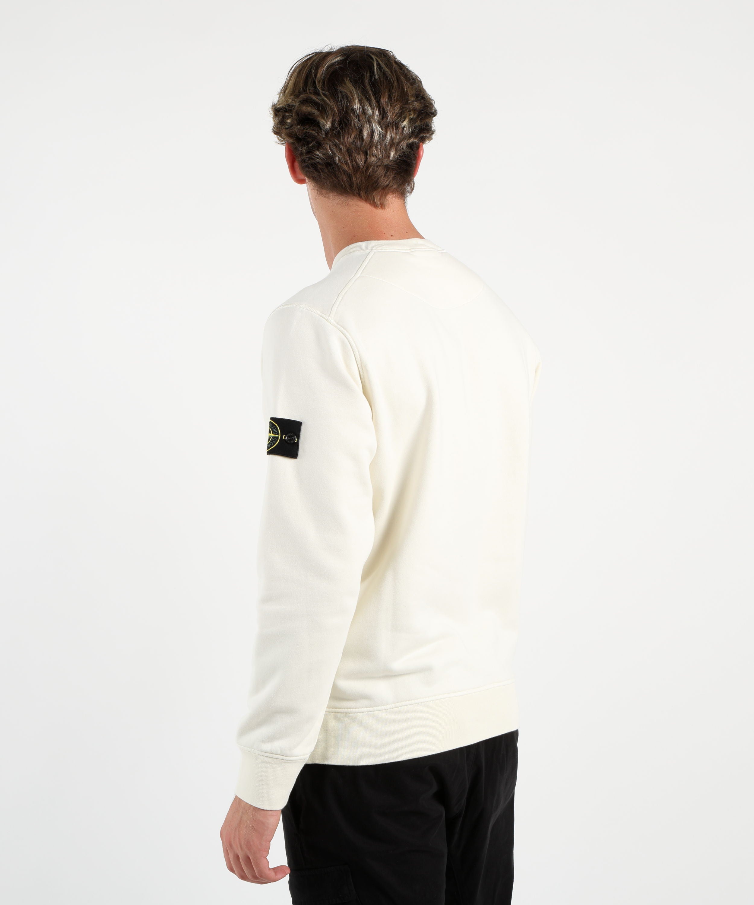 Felpe STONE ISLAND Felpa girocollo regular fit con polsini elasticizzati Avorio | STONE ISLAND