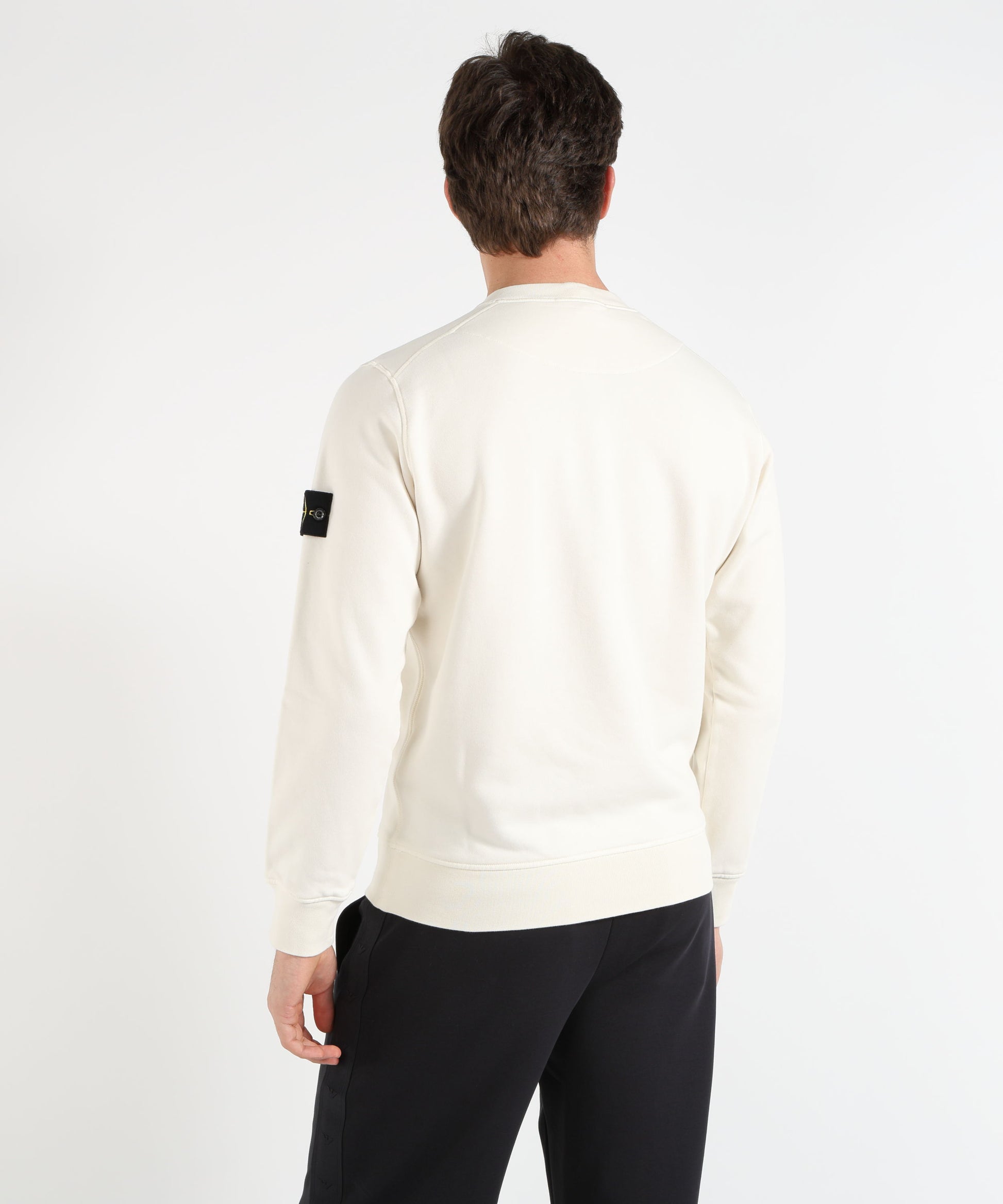 Felpe STONE ISLAND Felpa girocollo regular fit con polsini elasticizzati Avorio | STONE ISLAND