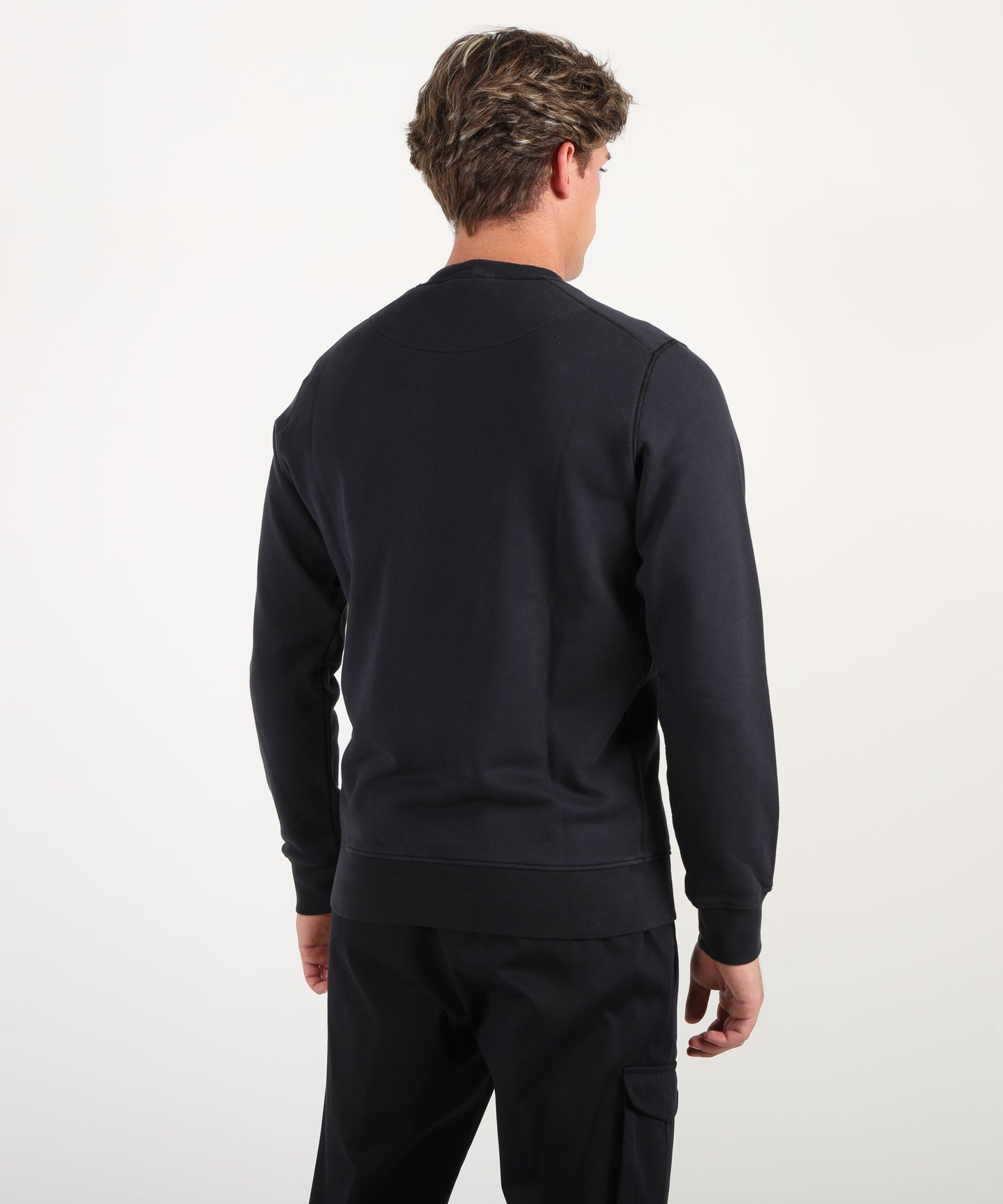 STONE ISLAND Felpa girocollo regular fit con polsini elasticizzati