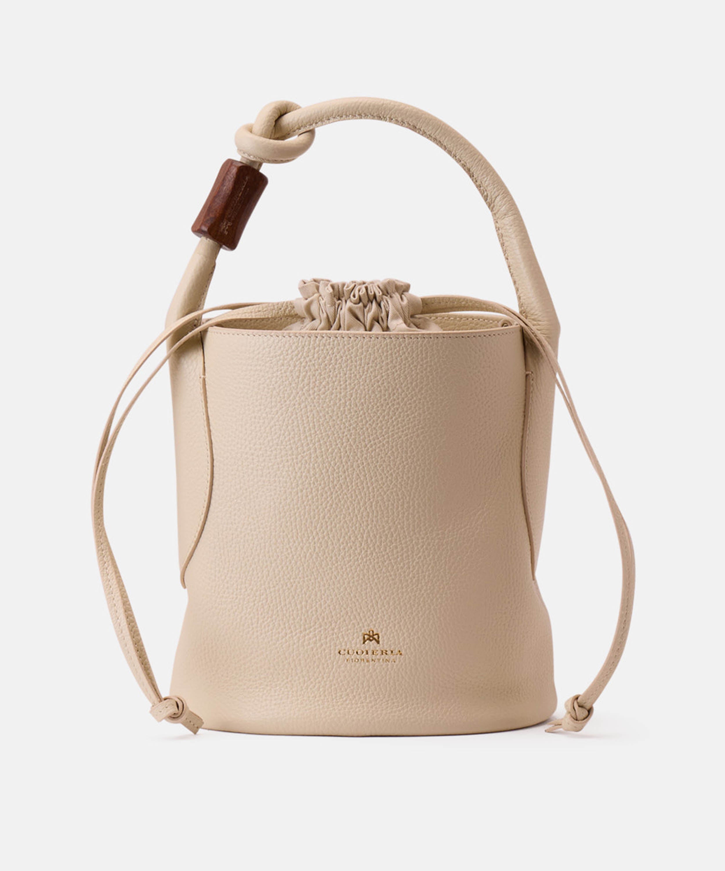 Bags CUOIERIA FIORENTINA Small Agata Bucket Bag Prosecco | CUOIERIA FIORENTINA