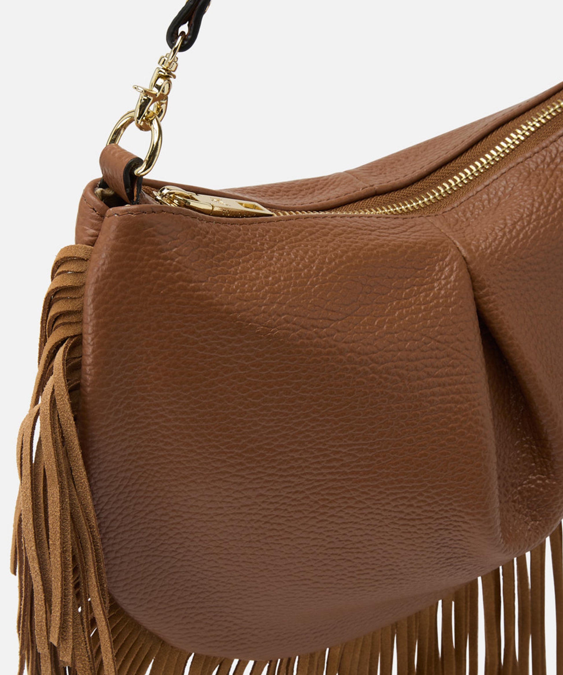 Borse CUOIERIA FIORENTINA  MINI POUCH CON FRANGE Caramello | CUOIERIA FIORENTINA