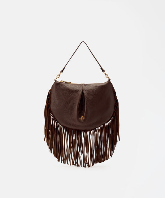 Borse CUOIERIA FIORENTINA  MINI POUCH CON FRANGE Cioccolato | CUOIERIA FIORENTINA