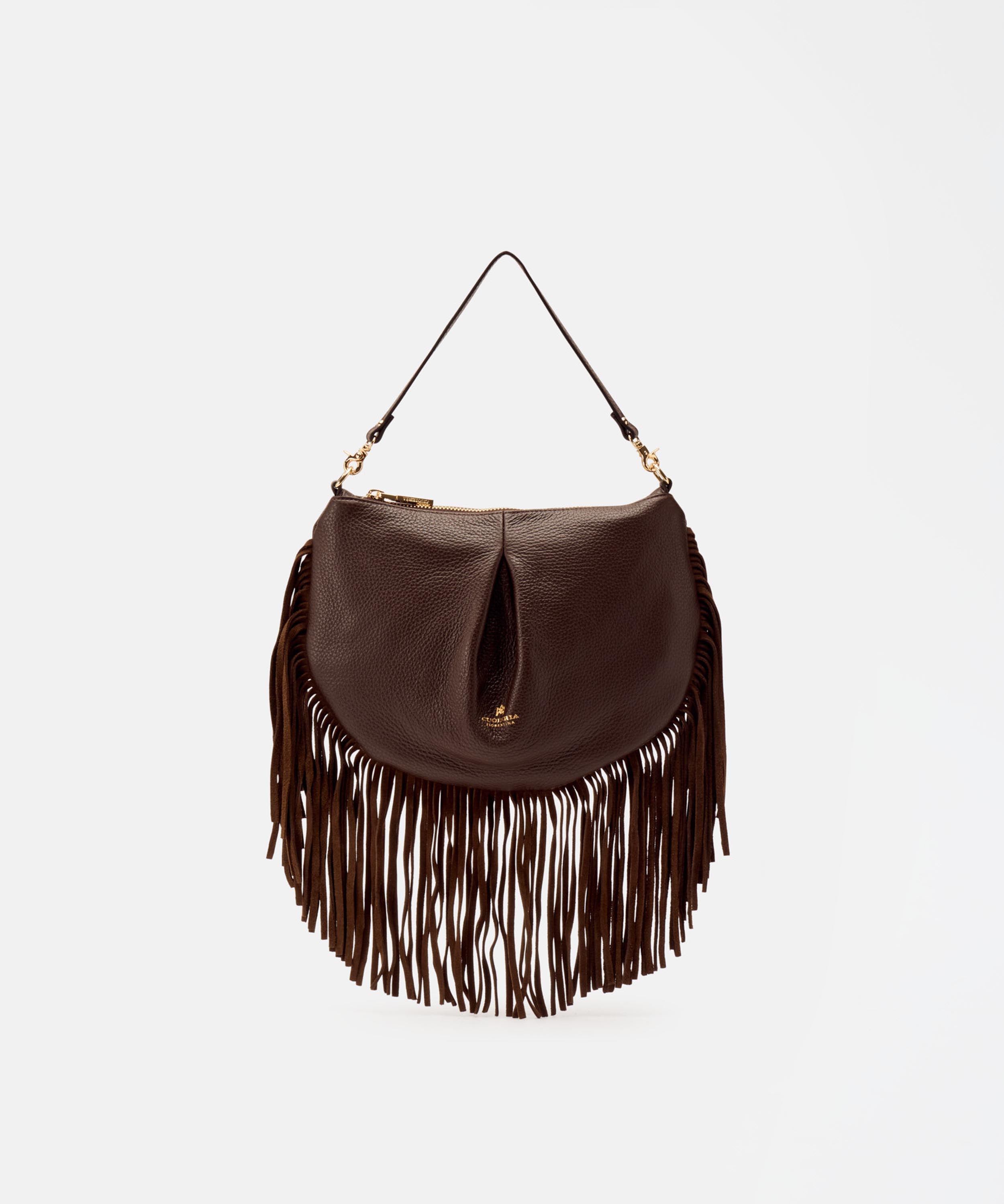 Bags CUOIERIA FIORENTINA  Mini Pouch with Fringes Cioccolato | CUOIERIA FIORENTINA