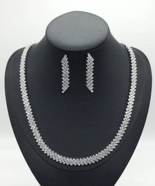 Set ENZO RUSSO Crystal Cubic Zirconia Jewelry Set Argento | ENZO RUSSO