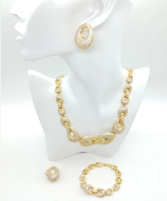 Parure ENZO RUSSO Parure Completa in Zirconi Crystal Oro | ENZO RUSSO