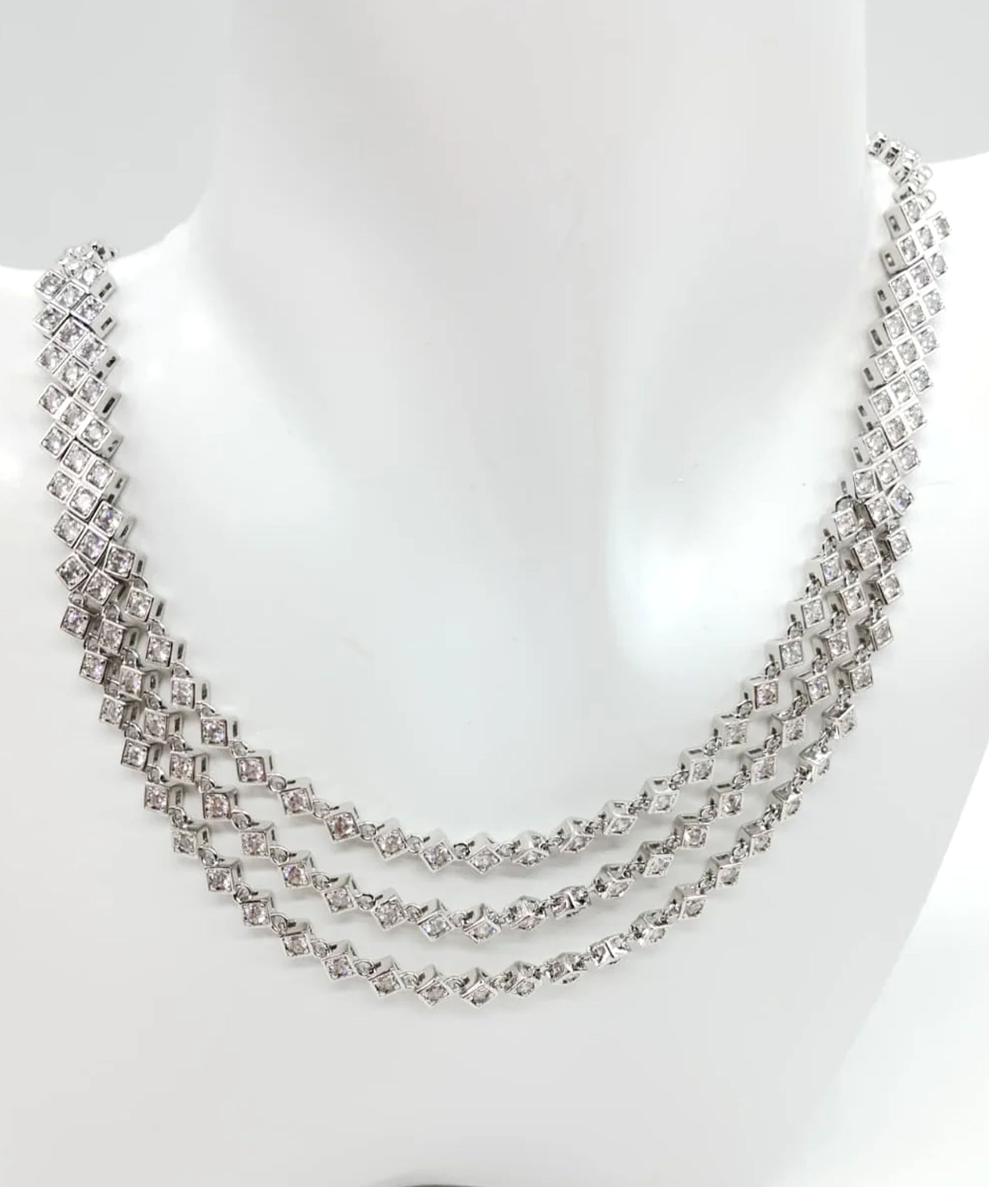 Set ENZO RUSSO Crystal Cubic Zirconia Jewelry Set with Silver Rhodium Plating Argento | ENZO RUSSO