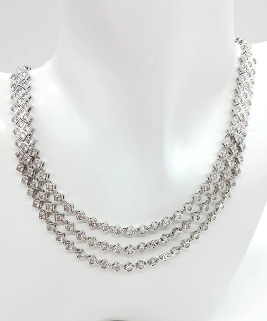 Set ENZO RUSSO Crystal Cubic Zirconia Jewelry Set with Silver Rhodium Plating Argento | ENZO RUSSO